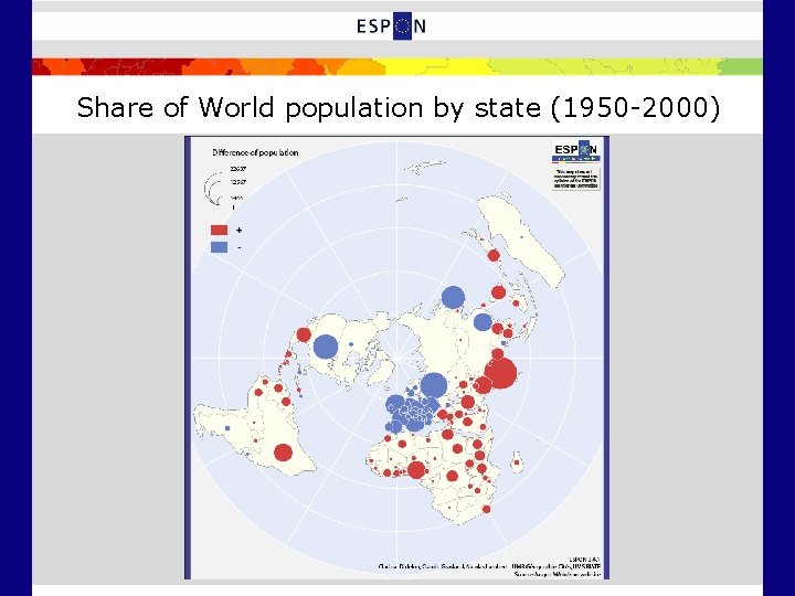 Share of World population by state (1950 -2000) 
