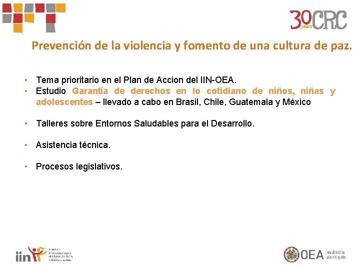 Prevención de la violencia y fomento de una cultura de paz. RETOS Y EXPERIENCIAS