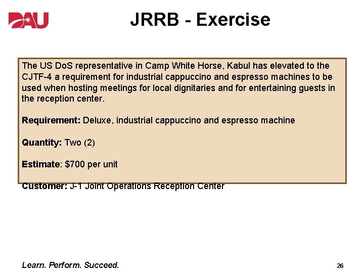 JRRB - Exercise The US Do. S representative in Camp White Horse, Kabul has