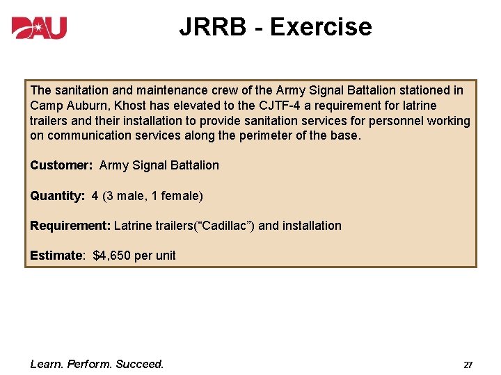 JRRB - Exercise The sanitation and maintenance crew of the Army Signal Battalion stationed