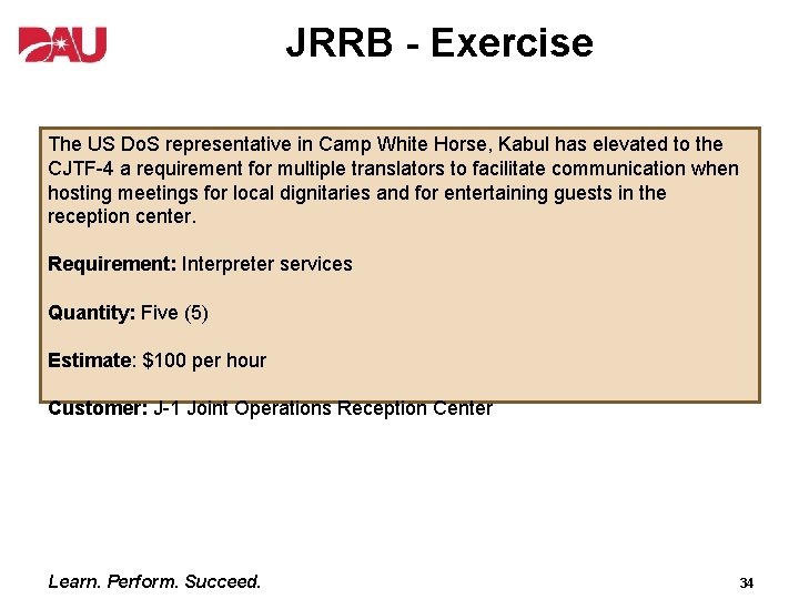 JRRB - Exercise The US Do. S representative in Camp White Horse, Kabul has