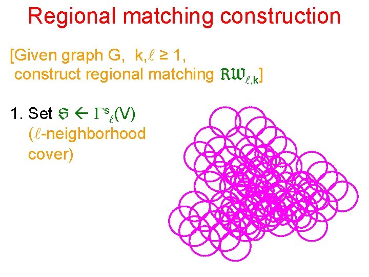 Regional matching construction [Given graph G, k, l ≥ 1, construct regional matching RWl,