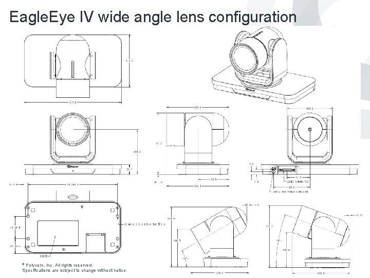 Eagle. Eye IV wide angle lens configuration © Polycom, Inc. All rights reserved. Specifications