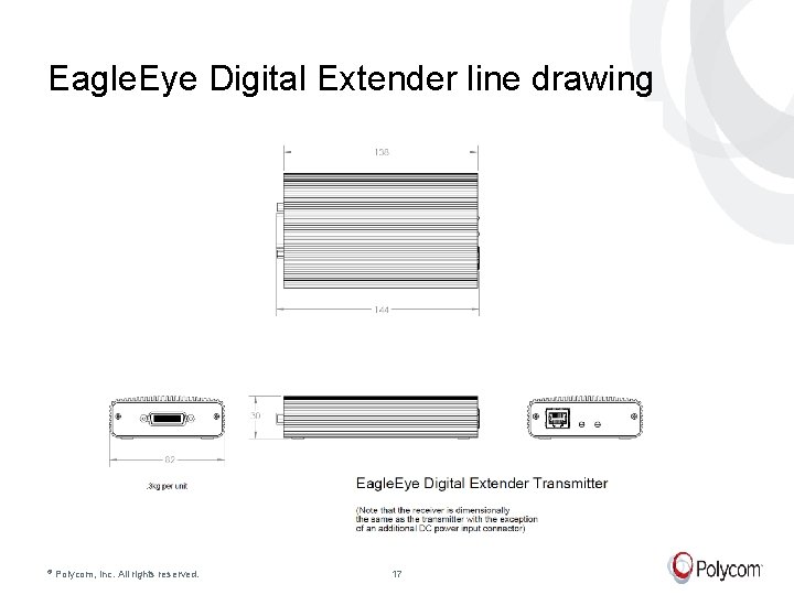 Eagle. Eye Digital Extender line drawing © Polycom, Inc. All rights reserved. 17 