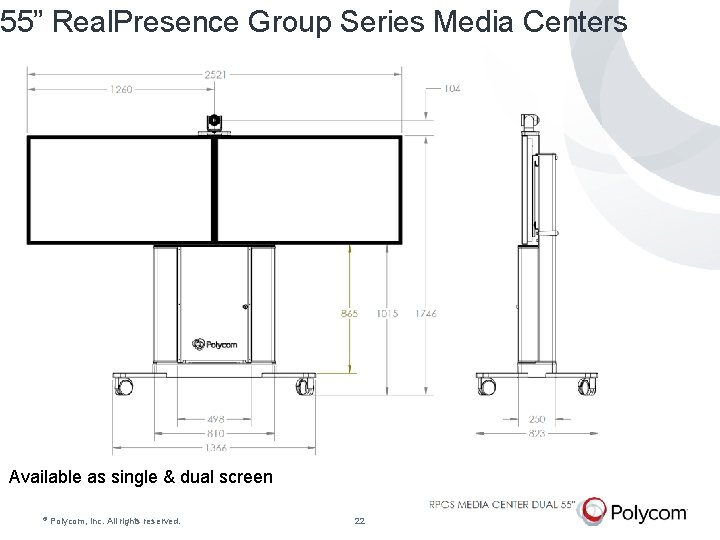 55” Real. Presence Group Series Media Centers Available as single & dual screen ©