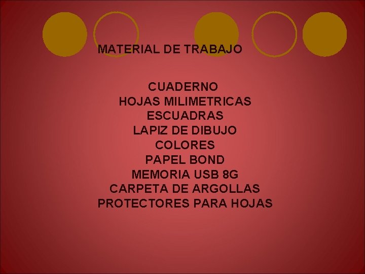 MATERIAL DE TRABAJO CUADERNO HOJAS MILIMETRICAS ESCUADRAS LAPIZ DE DIBUJO COLORES PAPEL BOND MEMORIA