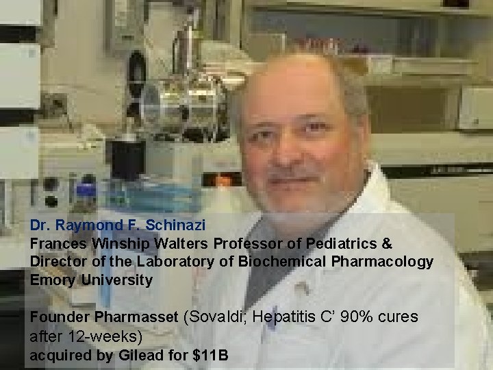 Dr. Raymond F. Schinazi Frances Winship Walters Professor of Pediatrics & Director of the