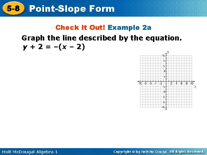 5 -8 Point-Slope Form Check It Out! Example 2 a Graph the line described