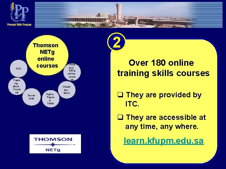 ICDL Thomson NETg online courses Traini ng Short Cours es Broch ures Public Figure