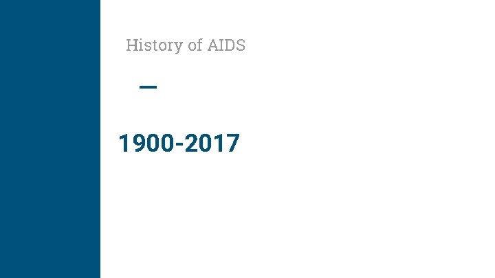 History of AIDS 1900 -2017 