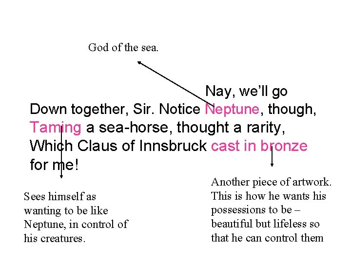 God of the sea. Nay, we’ll go Down together, Sir. Notice Neptune, though, Taming