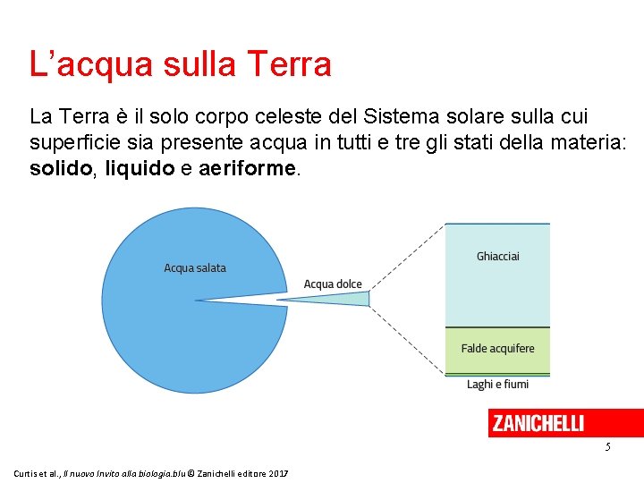 L’acqua sulla Terra La Terra è il solo corpo celeste del Sistema solare sulla