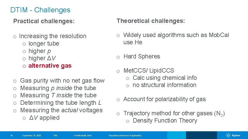 DTIM - Challenges Practical challenges: Theoretical challenges: o Increasing the resolution o longer tube