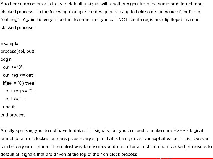 Common Mistakes in more detail 20 - CPRE 583 (Reconfigurable Computing): VHDL overview 4:
