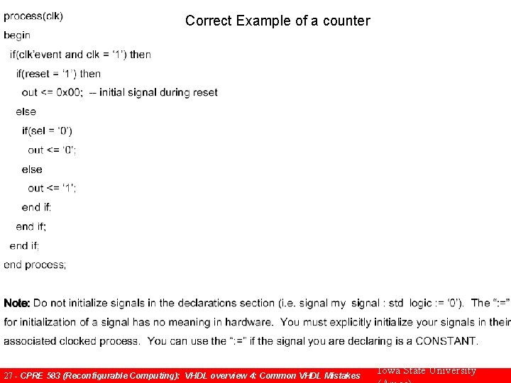 Correct Example of a counter Common Mistakes in more detail 27 - CPRE 583