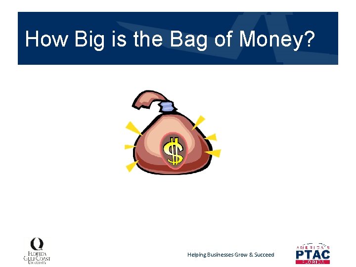 How Big is the Bag of Money? Helping Businesses Grow & Succeed 