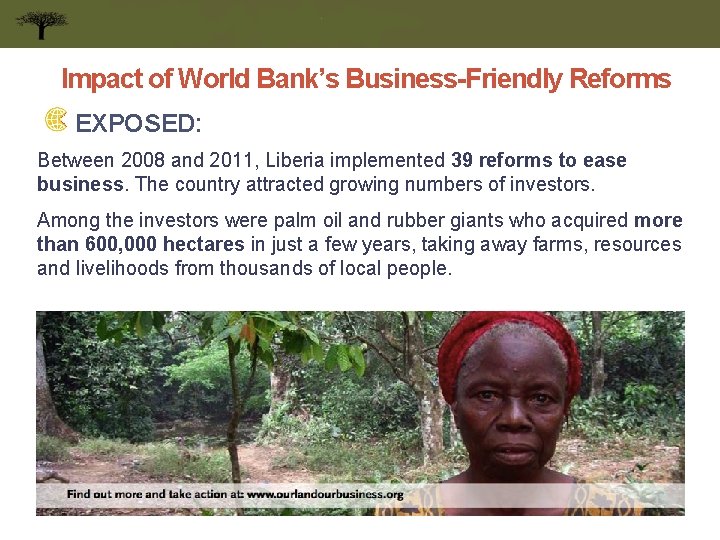 Impact of World Bank’s Business-Friendly Reforms EXPOSED: Between 2008 and 2011, Liberia implemented 39