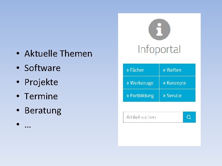  • • • Aktuelle Themen Software Projekte Termine Beratung … 