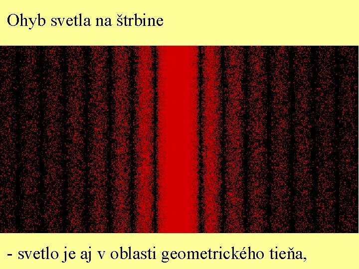 Ohyb svetla na štrbine - svetlo je aj v oblasti geometrického tieňa, 