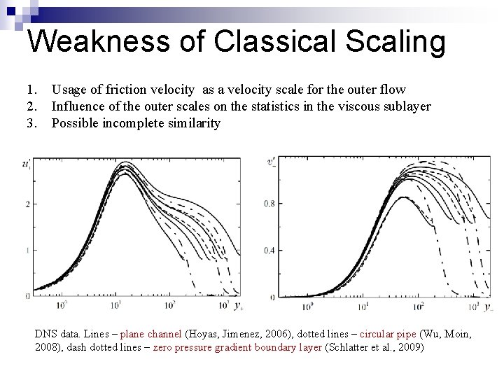 Weakness of Classical Scaling 1. 2. 3. Usage of friction velocity as a velocity