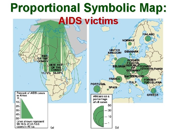 Proportional Symbolic Map: AIDS victims 