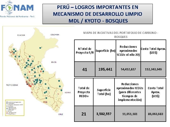 PERÚ – LOGROS IMPORTANTES EN MECANISMO DE DESARROLLO LIMPIO MDL / KYOTO - BOSQUES