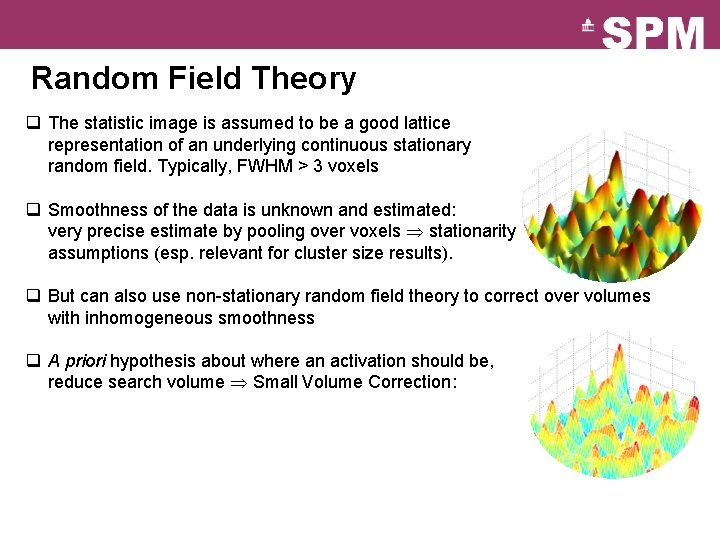 Random Field Theory q The statistic image is assumed to be a good lattice