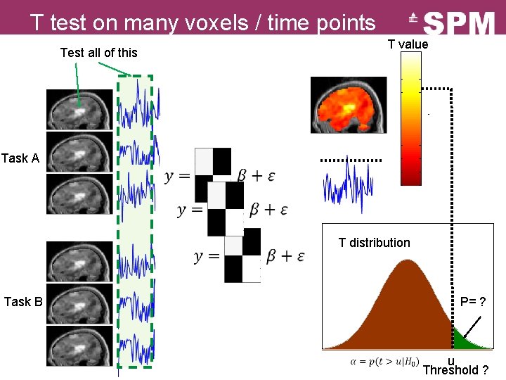 T test on many voxels / time points T value Test all of this
