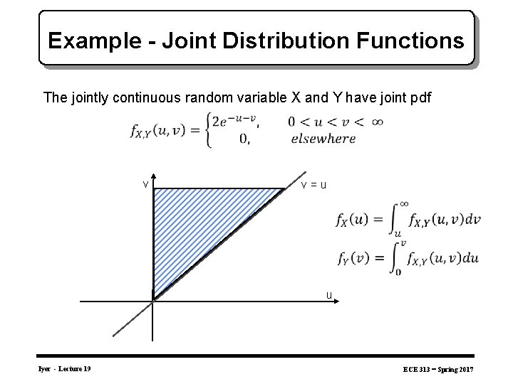 Example - Joint Distribution Functions The jointly continuous random variable X and Y have