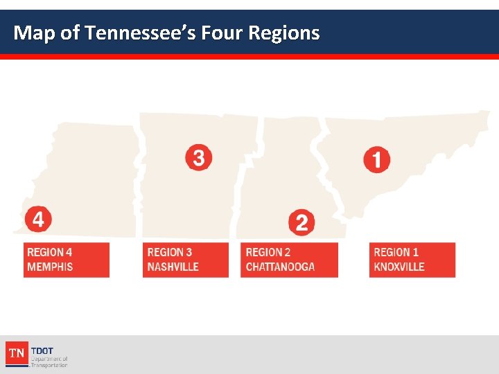 Map of Tennessee’s Four Regions  Map of Tennessee’s Four Regions