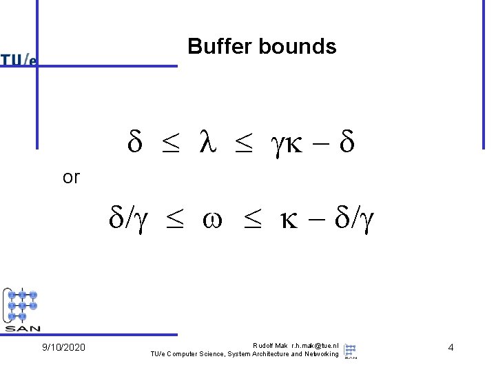 Buffer bounds or 9/10/2020 Rudolf Mak r. h. mak@tue. nl TU/e Computer Science, System