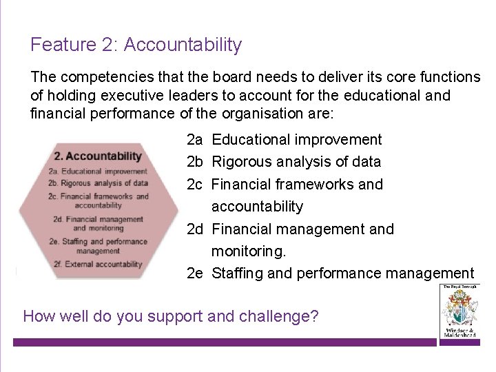 Feature 2: Accountability The competencies that the board needs to deliver its core functions