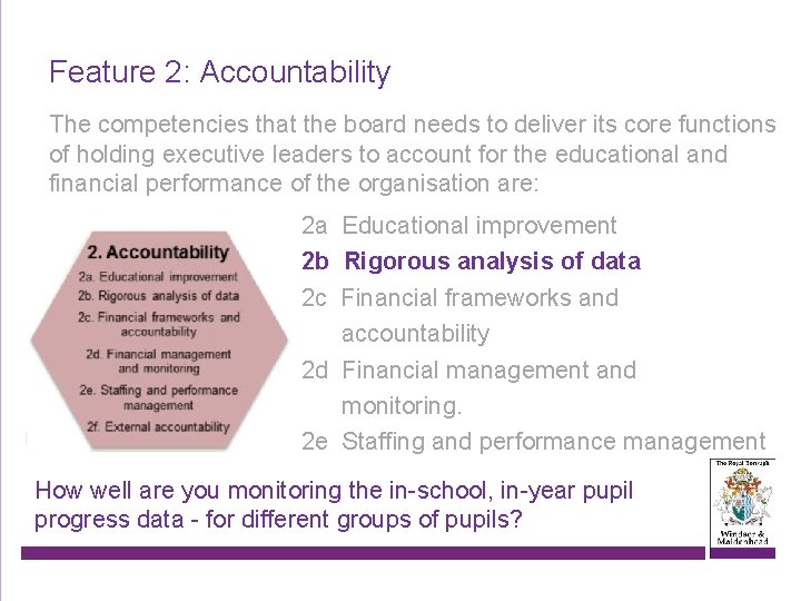 Feature 2: Accountability The competencies that the board needs to deliver its core functions