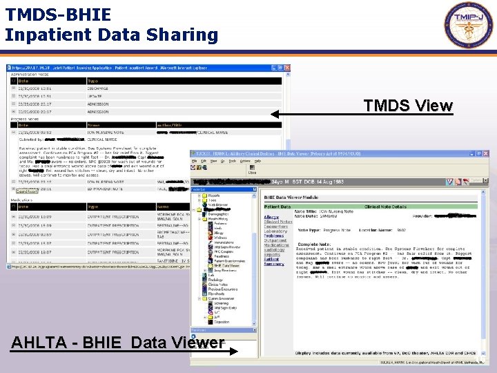 TMDS-BHIE Inpatient Data Sharing TMDS View AHLTA - BHIE Data Viewer 16 