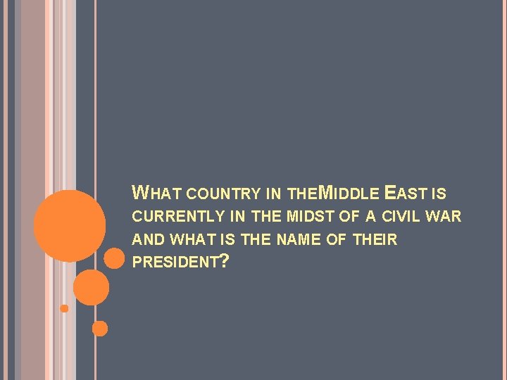 WHAT COUNTRY IN THE MIDDLE EAST IS CURRENTLY IN THE MIDST OF A CIVIL