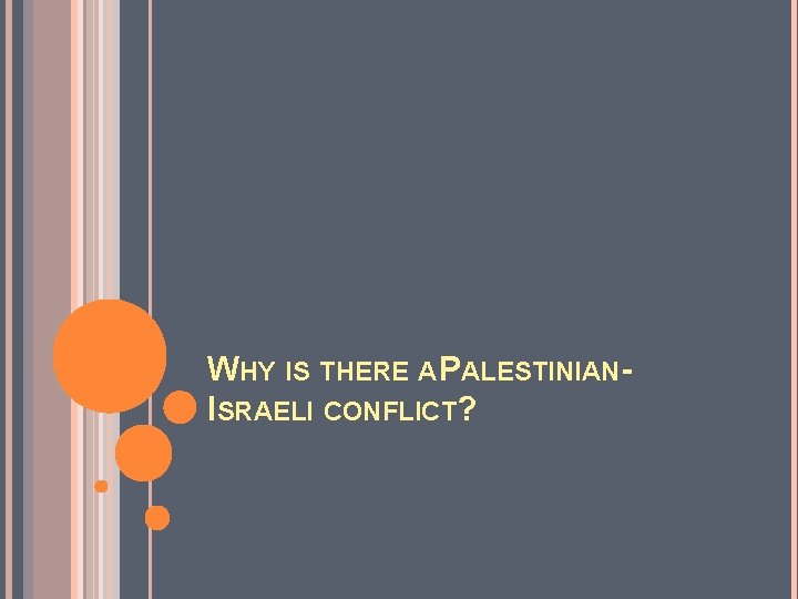 WHY IS THERE A PALESTINIANISRAELI CONFLICT? 