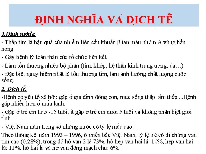 ĐI NH NGHI A VA DI CH TÊ 1. Đi nh nghi a. -