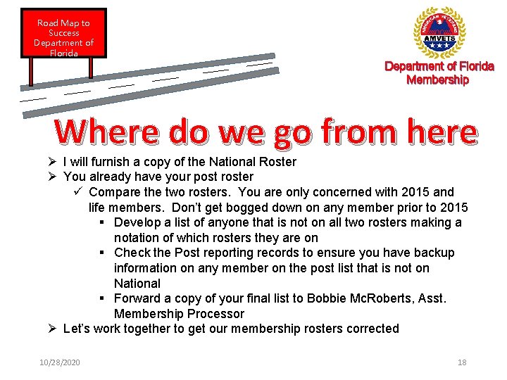 Road Map to Success Department of Florida Membership online Department of Florida Membership Where