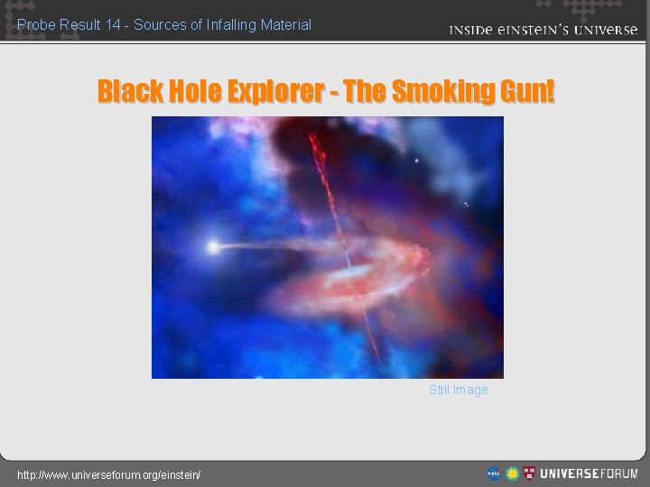 Probe Result 14 - Sources of Infalling Material Black Hole Explorer - The Smoking