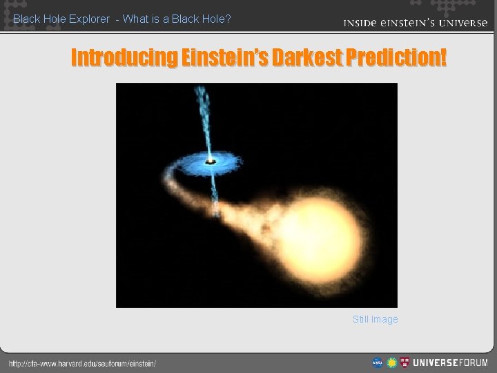 Black Hole Explorer - What is a Black Hole? Introducing Einstein’s Darkest Prediction! Still