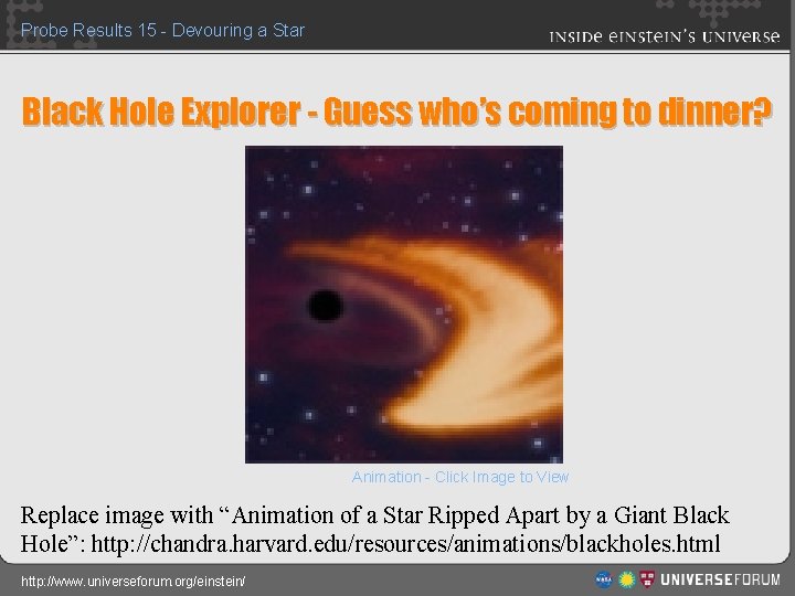 Probe Results 15 - Devouring a Star Black Hole Explorer - Guess who’s coming