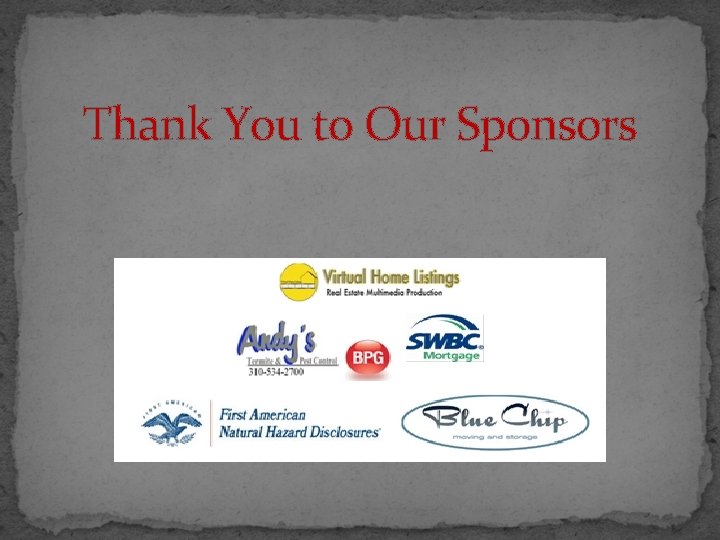 Thank You to Our Sponsors 