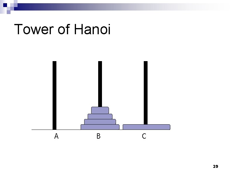 Tower of Hanoi A B C 29 