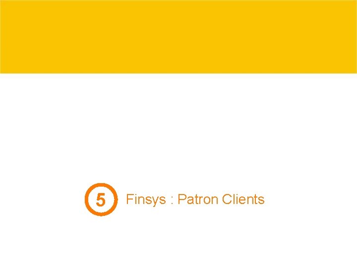 5 Finsys : Patron Clients 