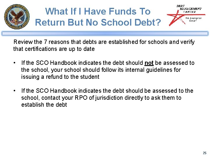 What If I Have Funds To Return But No School Debt? Review the 7