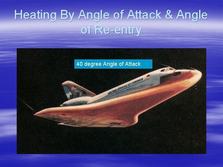 Heating By Angle of Attack & Angle of Re-entry 40 degree Angle of Attack