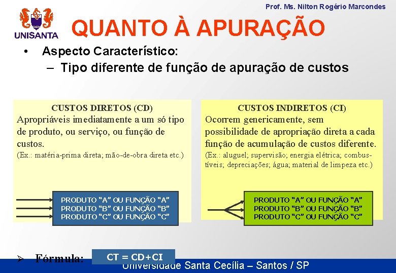 Prof. Ms. Nilton Rogério Marcondes QUANTO À APURAÇÃO • Aspecto Característico: – Tipo diferente