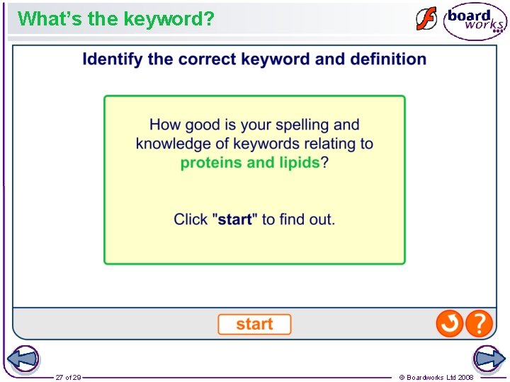 What’s the keyword? 27 of 29 © Boardworks Ltd 2008 