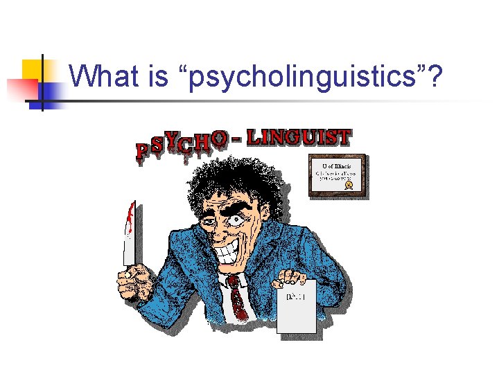 What is “psycholinguistics”? 