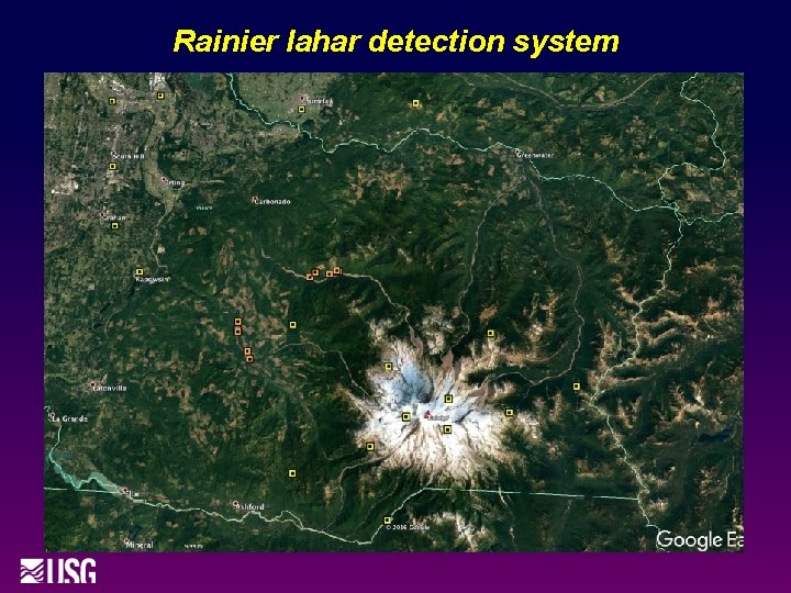 Rainier lahar detection system 